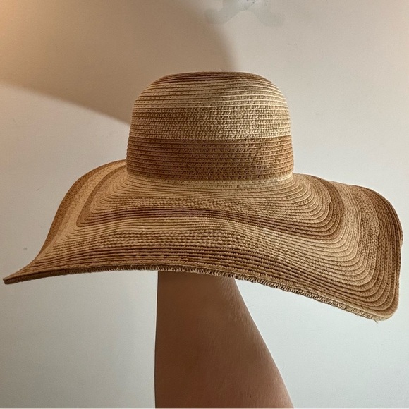 SOMETHING  SPECIAL 100% Paper Striped bohemian Sun Hat - Picture 3 of 4